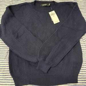 Lauren Ralph Lauren Navy Crew Neck Sweater - Women’s XS - NWT